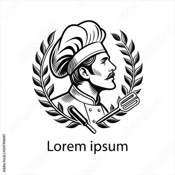 Obraz Detailed chef logo template