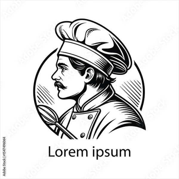 Obraz Detailed chef logo template