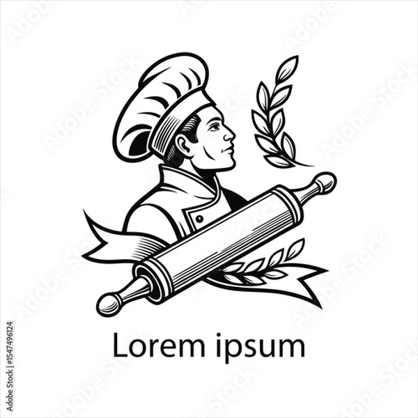 Obraz Detailed chef logo template