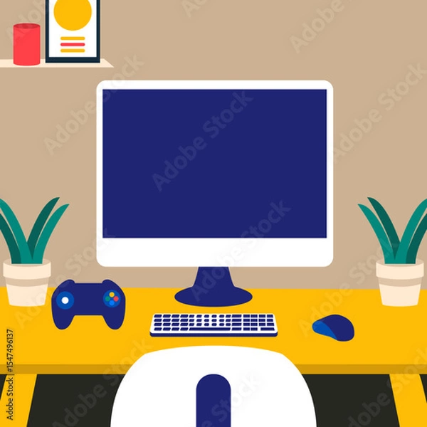 Fototapeta Workbench scenery illustration