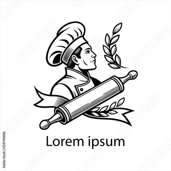 Obraz Detailed chef logo template