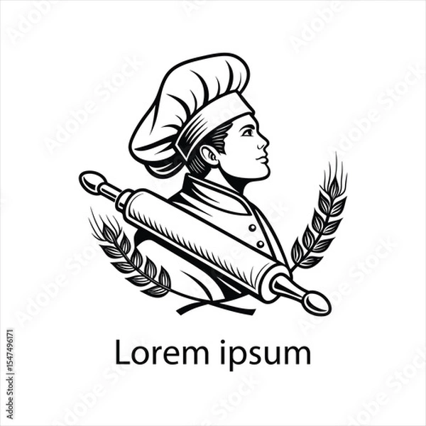 Obraz Detailed chef logo template