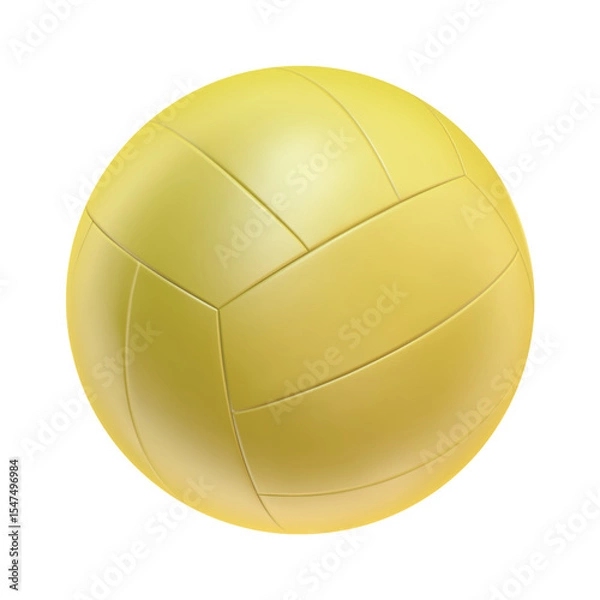Fototapeta 3d volleyball ball icon. Ball is yellow. 3d vector render Symbol or emblem football . Vector illustration