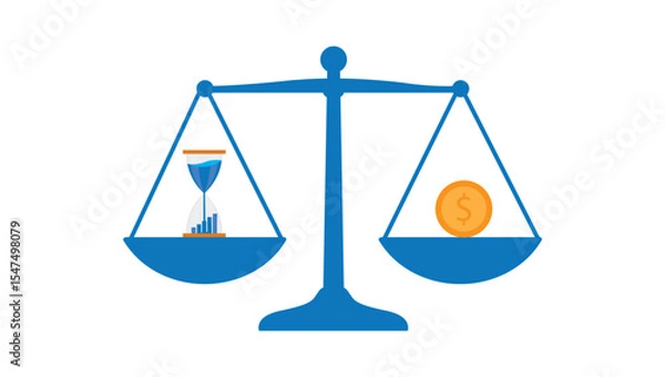 Fototapeta Blue scales of justice symbolize law and equality, a balanced icon of measurement and finance