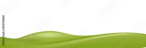 Fototapeta 3d realistic cartoon green hills isolated on transparent background. Summer wide landscape design element with green grass. Minimal nature green composition with green fileds. Vector illustration.