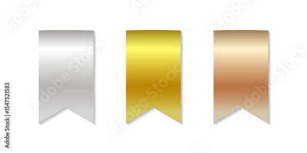 Obraz A luxurious set of collectible labels with gold, silver and bronze ribbons.