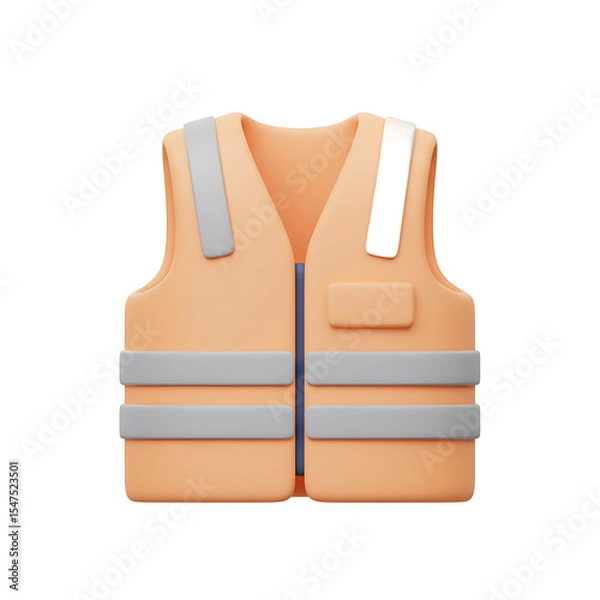 Fototapeta 3D Rendered Orange Safety Vest Pressed into a Soft Surface