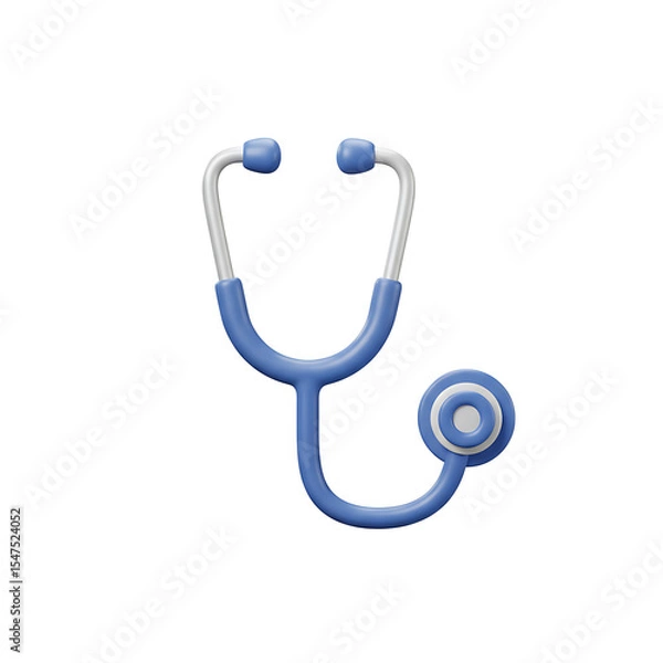 Fototapeta Clean 3D Rendering of a Blue and White Stethoscope Image