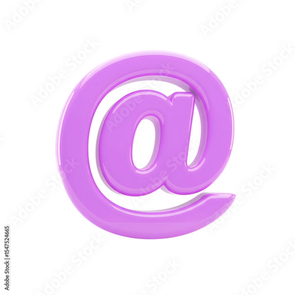 Fototapeta Large glossy pink 3D symbol centered on white background image