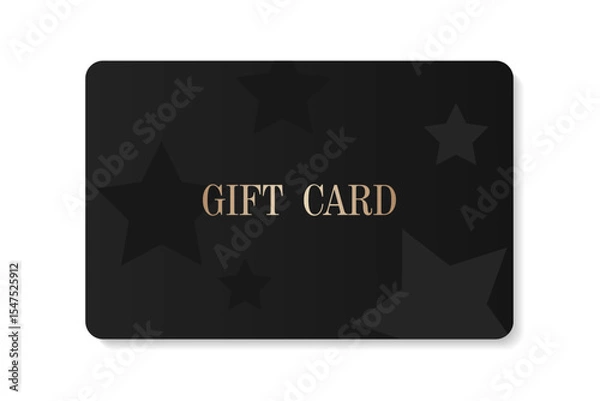 Obraz The gift card is black and isolated on a white background. Vector illustration