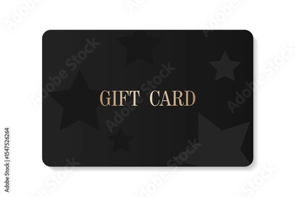 Obraz The gift card is black and isolated on a white background. 