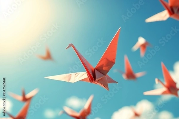 Obraz Paper Pink Crane