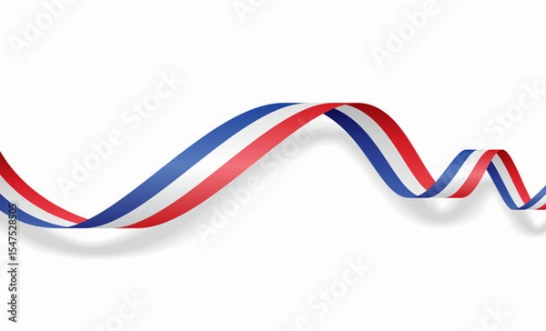 Fototapeta French flag wavy abstract background layout. Vector illustration.