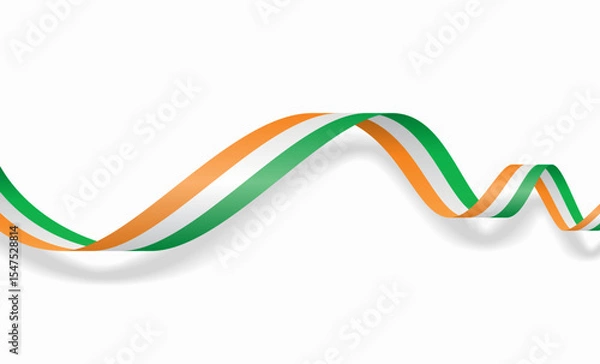 Fototapeta Ivorian flag wavy abstract background layout. Vector illustration.
