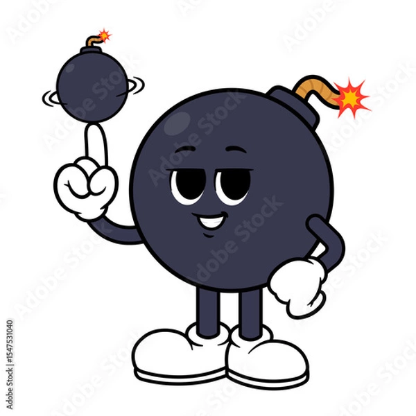 Obraz Vector Bomb Spinning Bomb on Finger