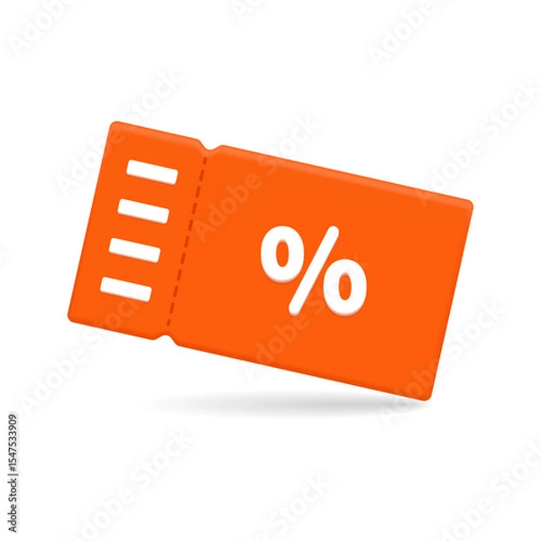 Obraz The coupon icon with a percentage sign is isolated on a white background. 