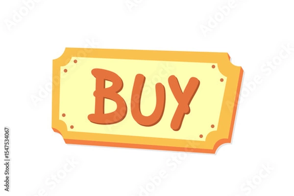 Obraz Cartoon sign with the word buy. Vector illustration