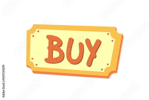 Obraz Cartoon sign with the word buy.