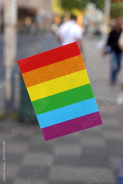 Obraz pride aufkleber in regenbogenfarben