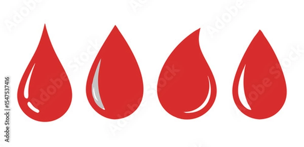 Fototapeta Blood drop set. Vector illustration