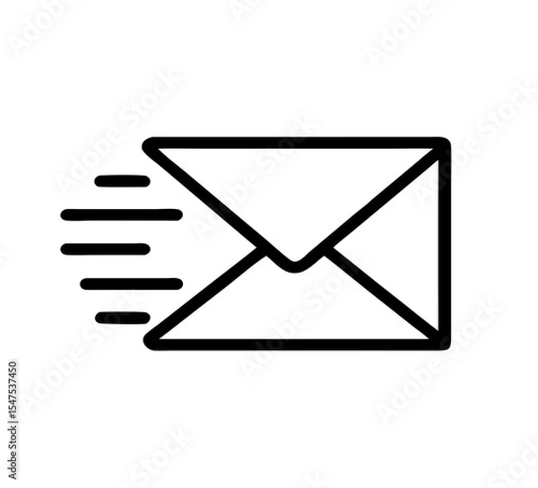 Fototapeta Send message icon on white background. Vector illustration