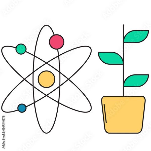 Fototapeta Science Flat Icon
