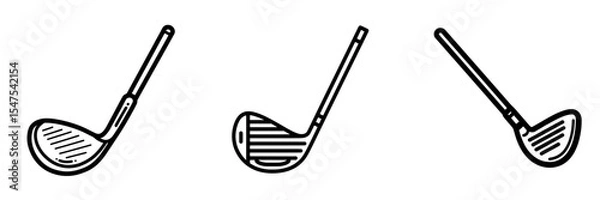 Fototapeta A flat modern icon representing an iron or wedge golf club for sports-related apps and websites