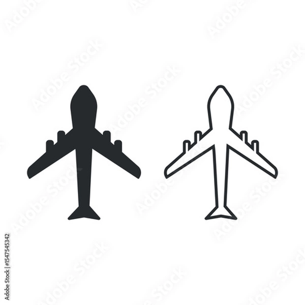 Fototapeta Airplane icon set vector collection for travel flight transportation tourism app and digital interface design
