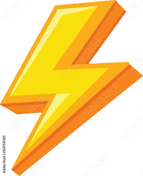 Obraz Bright yellow and orange 3d lightning bolt graphic