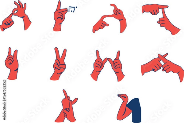 Obraz Hand Gestures - Sign Language Indonesian Alphabet R-Z