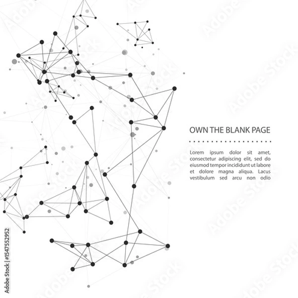Obraz Vector connect lines and dots on white background. Network connection structure. Abstract template for your design