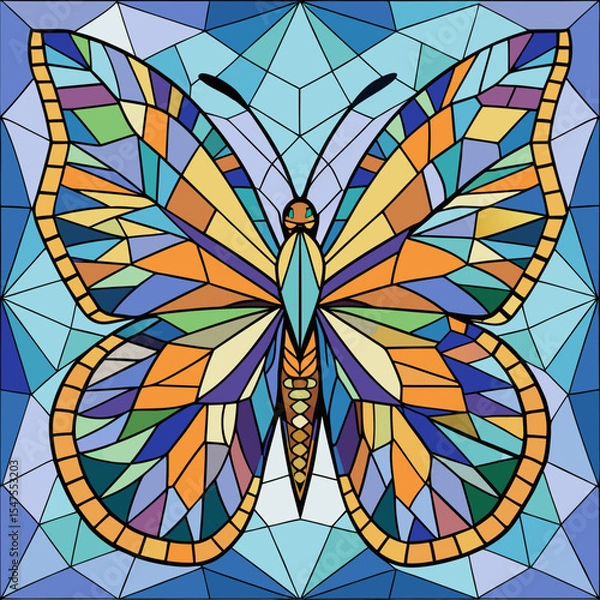 Obraz Mosaic tile butterfly vector



