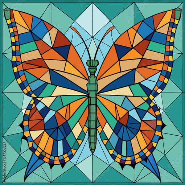 Obraz Mosaic tile butterfly vector



