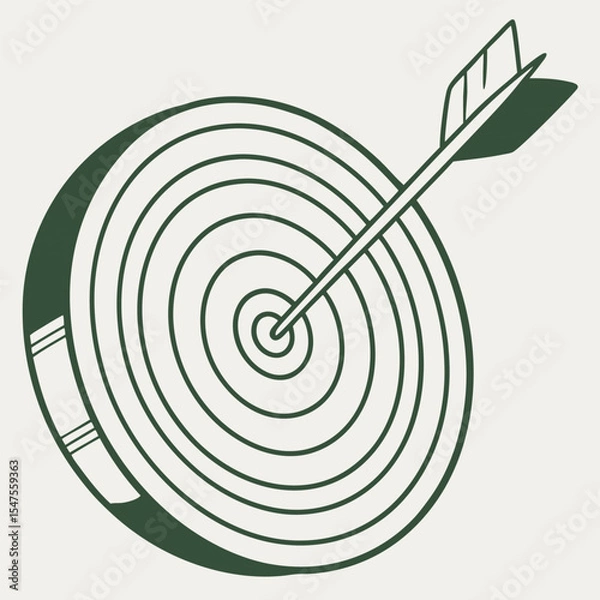 Obraz Flat style bullseye target graphic perfect hit illustration
