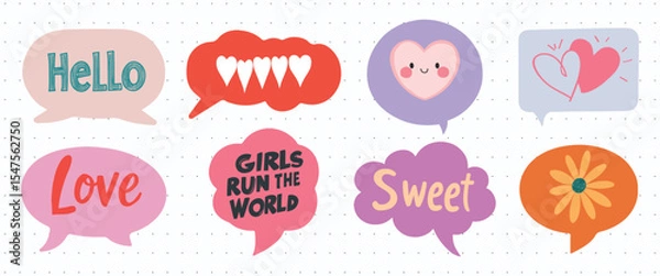 Obraz Colorful speech bubble designs, element vector set