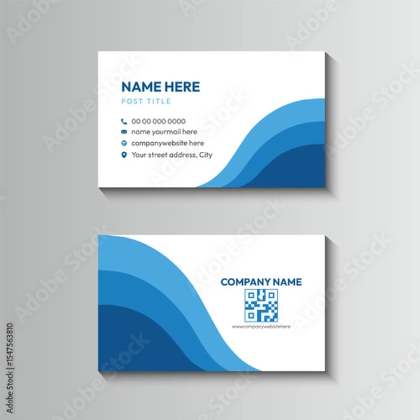 Fototapeta Elegant Business Card with Wave Design