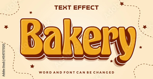 Fototapeta Bakery editable text effect