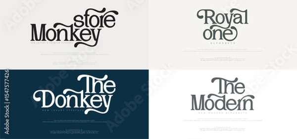 Fototapeta Elegant modern logo alphabet font. Typography abstract minimalist sans serif technology, electronic, digital, music, movie, creative logos fonts. vector illustration
