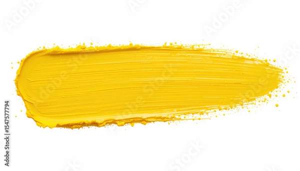 Obraz yellow Paint Stroke Isolated on Transparent Background – Artistic Brush Mark PNG