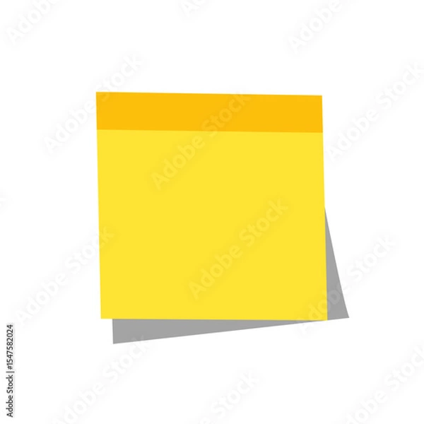 Obraz Yellow Sticky Note Vector - Blank Reminder Sticker