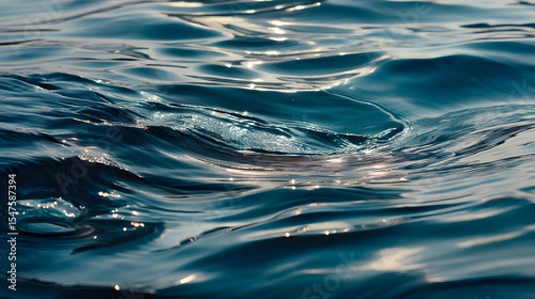 Fototapeta Rippling water in a calm sea, close-up texture