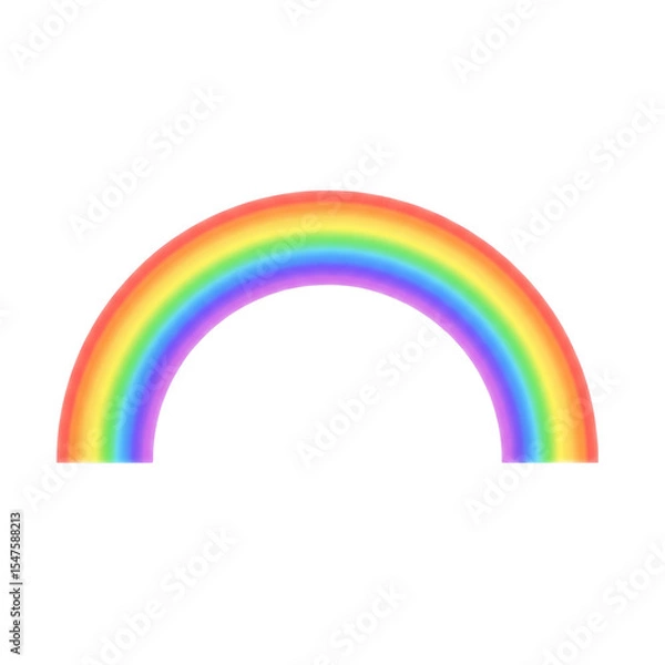 Fototapeta A colorful rainbow arch isolated on transparent background