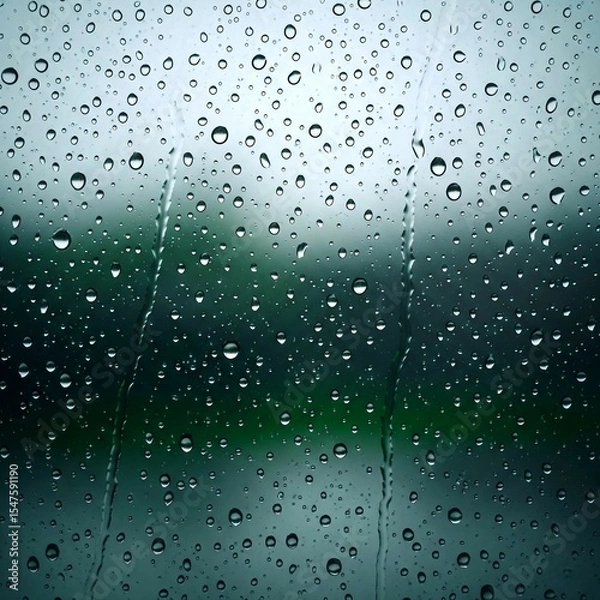 Obraz rain drops on the window