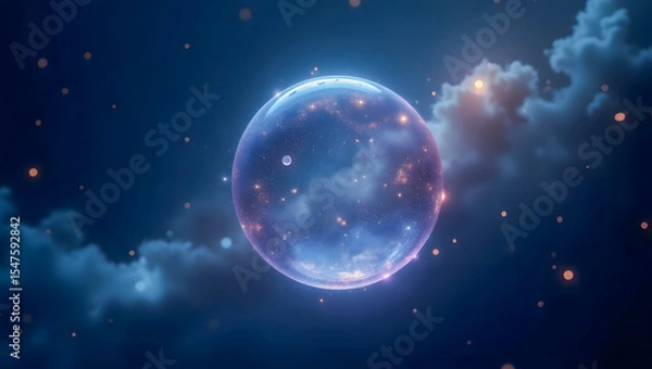 Fototapeta Bubble Universe Floating in the Multiverse Surrounded by Abstract Voids