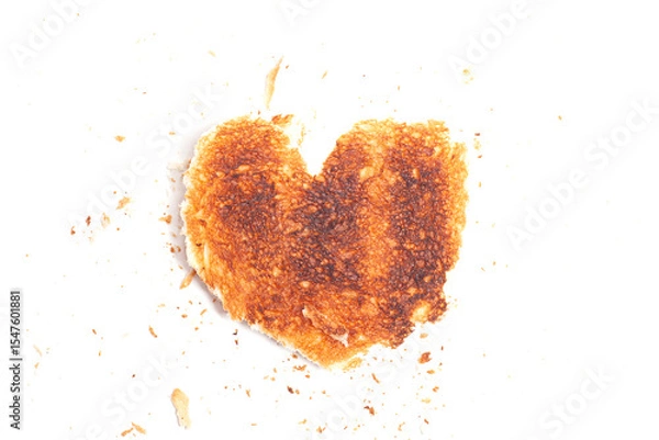 Obraz Heart-Shaped Toast isolated on white