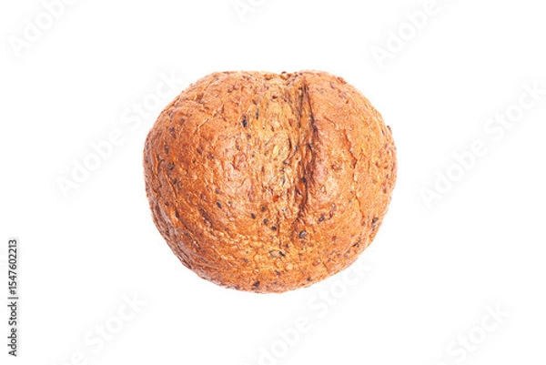 Obraz Round rye bread isolated on white