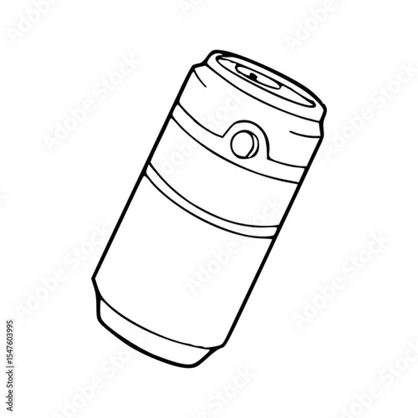 Fototapeta stylish soda can outline icon