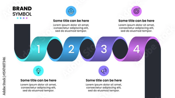 Obraz Infographic template. Colorful spiral with 4 steps