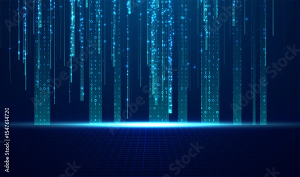 Fototapeta Abstract big data code representation. Modern high-tech data background. Graphic concept for your design