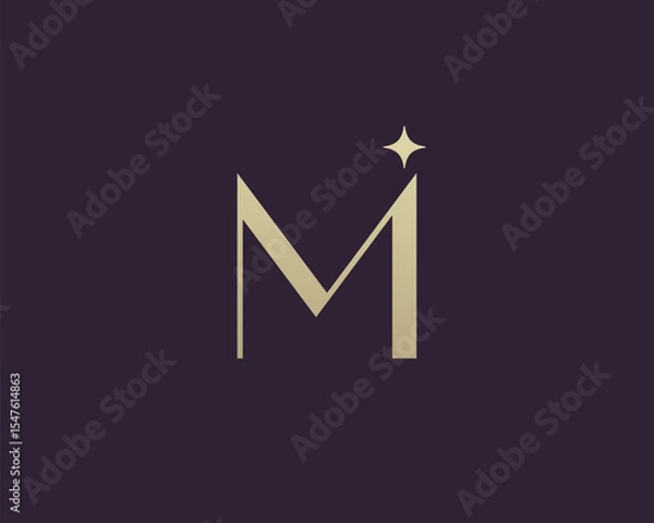 Obraz MI letter logo icon design. Classic style luxury initials monogram.